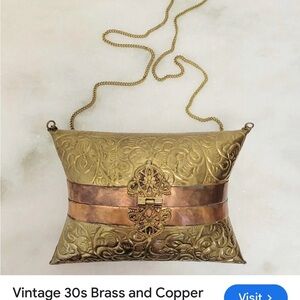 Elegant Brown and Gold Crossbody Bag